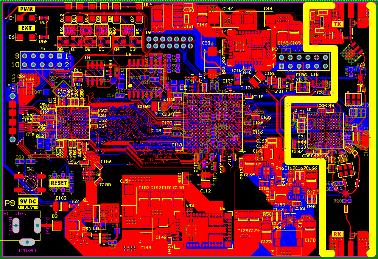 Almost-final PCB layout for the first revision