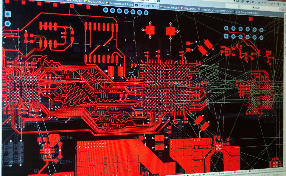 Partially placed and routed board